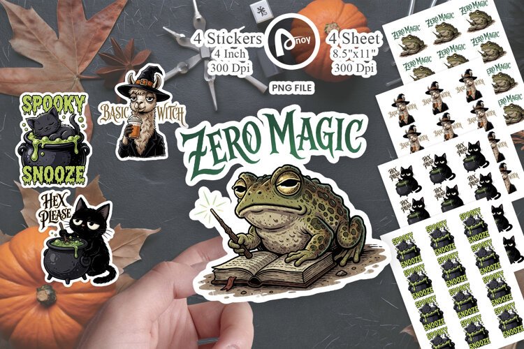 Reluctant Sarcastic Witchy Pets Sticker example image 1