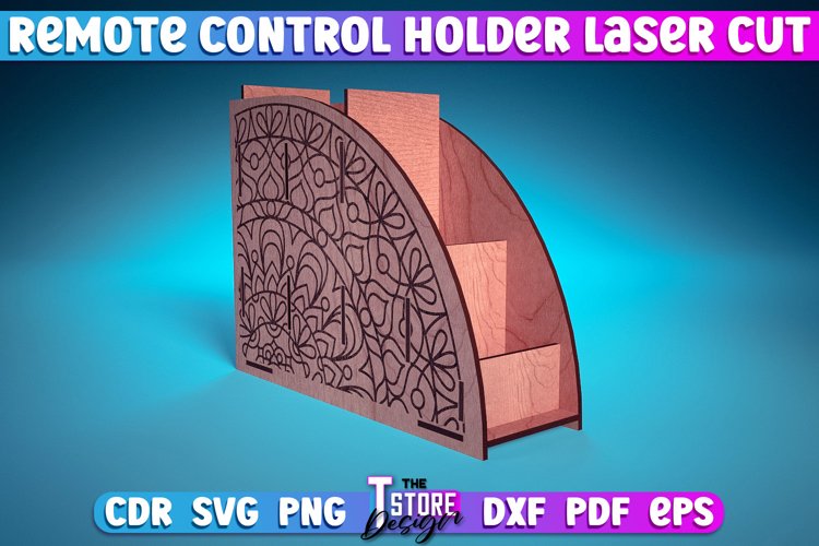 Remote Control Holder Laser Cut SVG | Home Design Laser Cut example image 1
