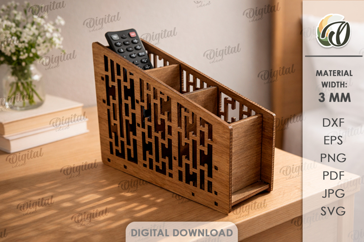 Remote Control Holder Laser Cut. Storage Box SVG