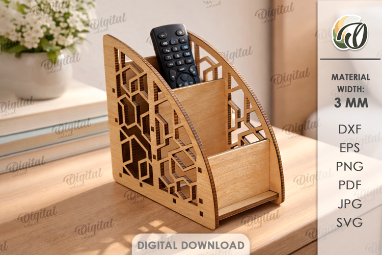 Remote Control Holder Laser Cut. Storage Box SVG