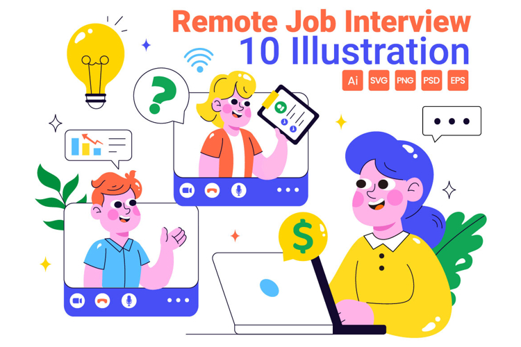 10 Remote Job Interview Illustration