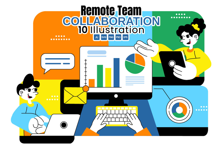 10 Remote Team Collaboration Illustration