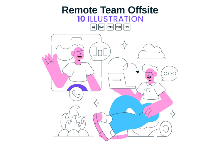 10 Remote Team Offsite Illustration