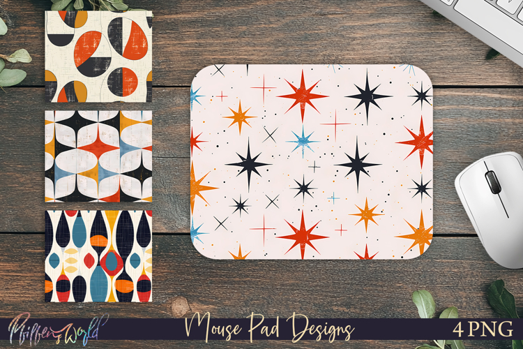 Retro Geometric Mouse Pad Designs | Abstract Desk Mats