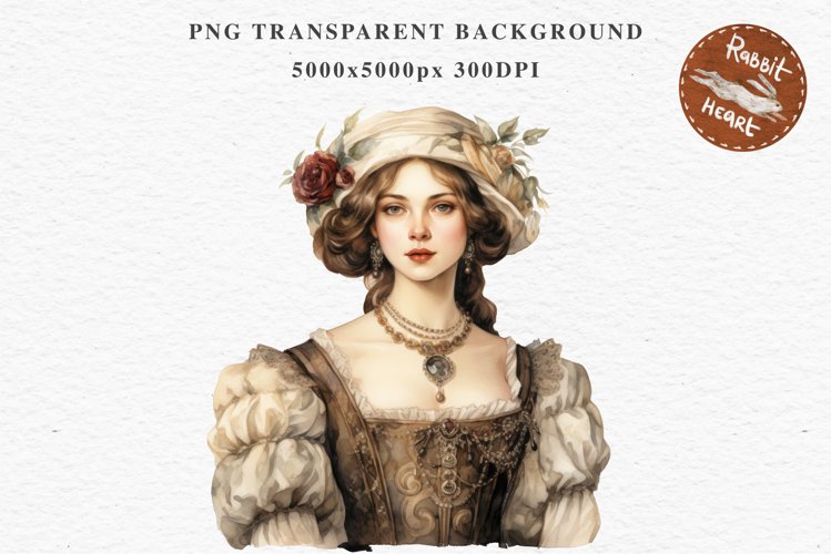Renaissance Lady Clipart Royal Vintage Women PNG Victorian