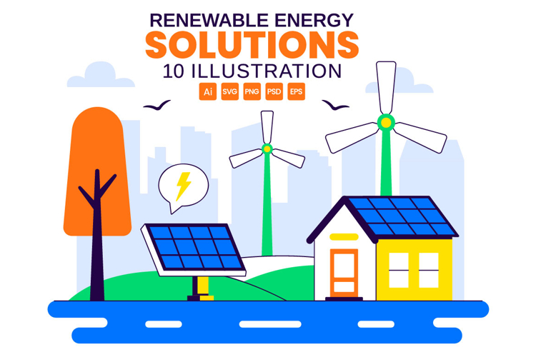 10 Renewable Energy Solutions Illustration