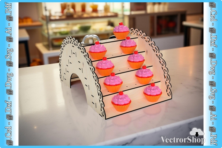 5-Tier Front and Rear Laser Cut Cake Stand, Cake Holder
