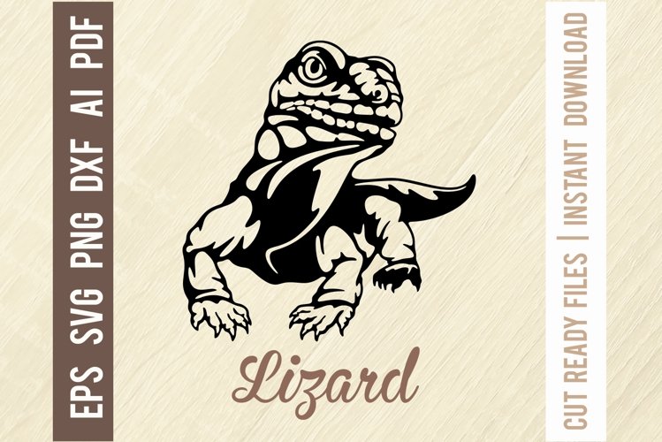 Lizard Svg, Reptiles amphibians Stencil, SVG Cut File example image 1