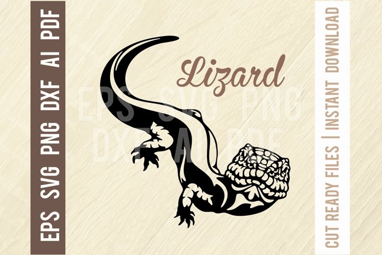 Lizard Svg, Reptiles amphibians Stencil, SVG Cut File example image 1