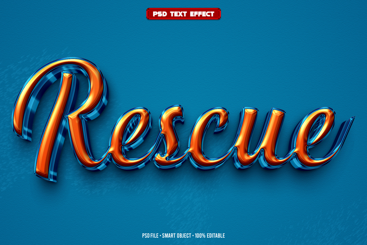 Rescue 3D editable text effect