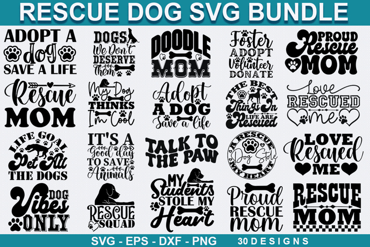 Rescue Dog SVG Bundle - Rescue Dog SVG Design, Rescue Dog