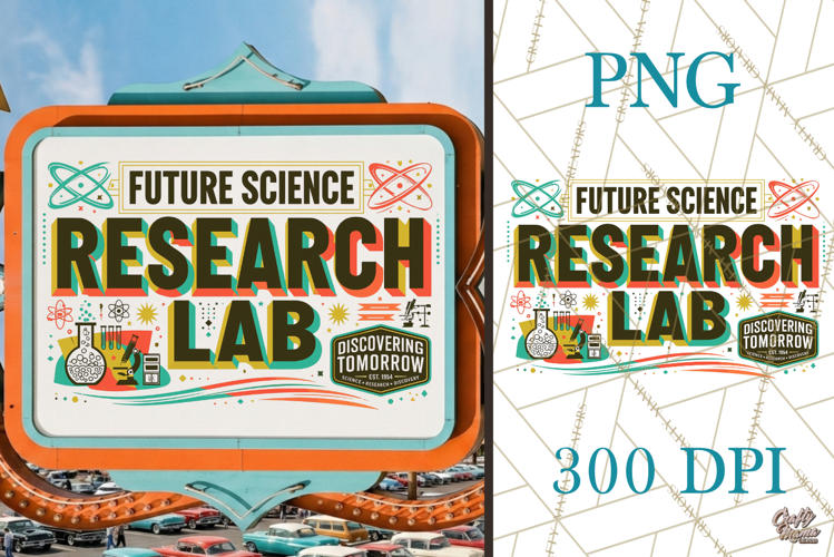 Retro Atomic Age Research Lab PNG