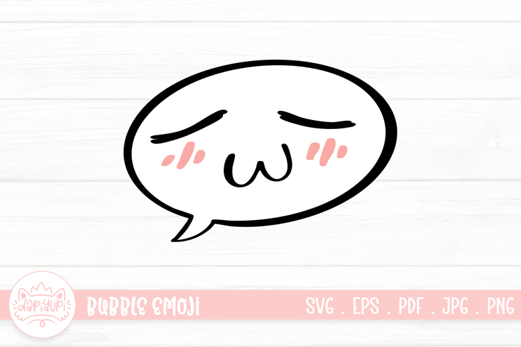 Resigned Bubble Emoji Character Illustration