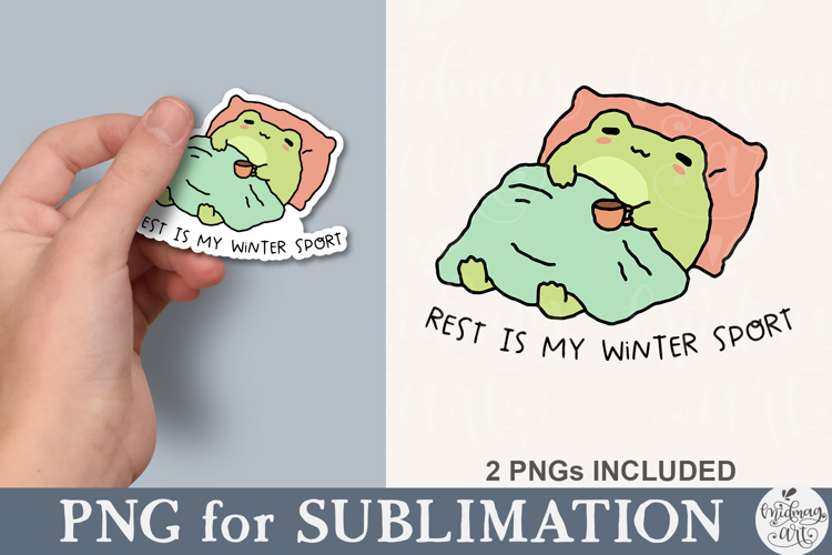 Rest Is My Winter Sport Frog PNG