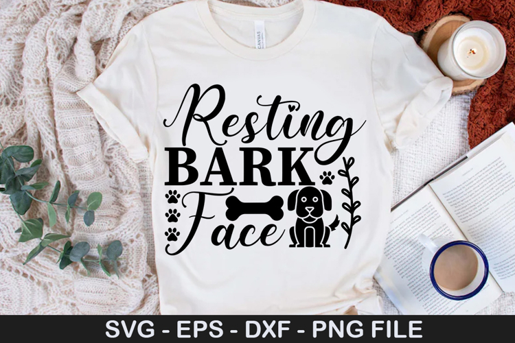 Resting bark face SVG - Dog Bandana Design