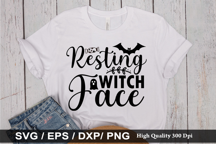 Resting witch face SVG - Halloween Design