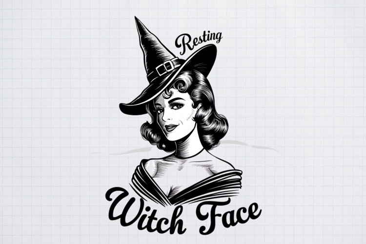 Vintage Pin-up Girls Halloween, Halloween Sublimation example image 1