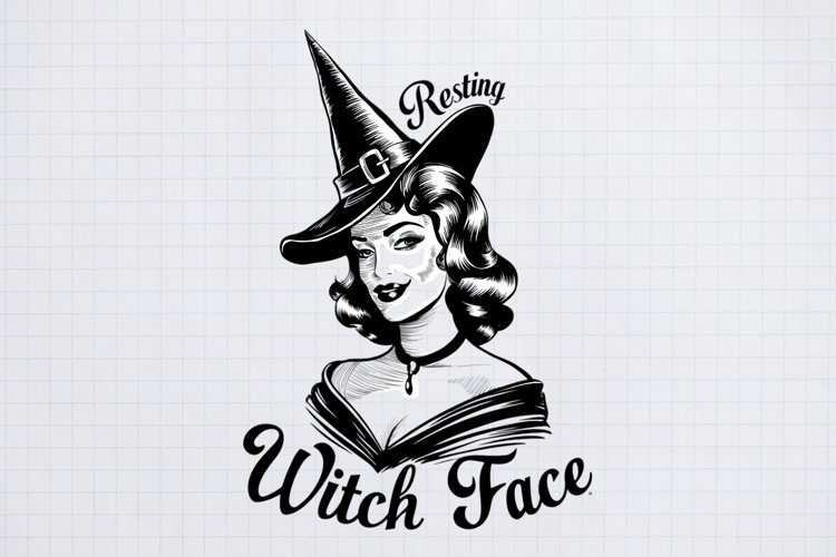 Vintage Pin-up Girls Halloween, Halloween Sublimation example image 1