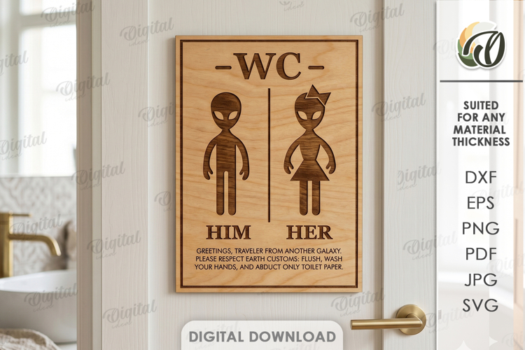 Bathroom Door Sign Image 17