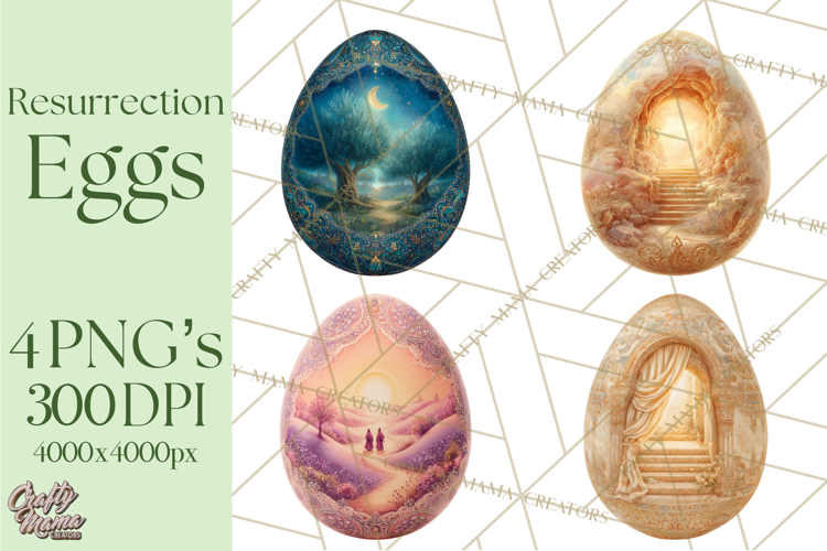 Christian Easter Clipart PNG, Resurrection Easter Egg
