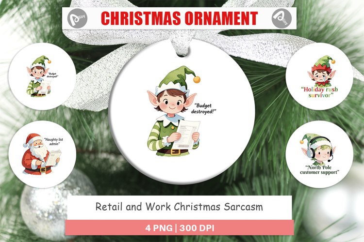 Ornament Retail and Work Christmas Sarcasm Quotes