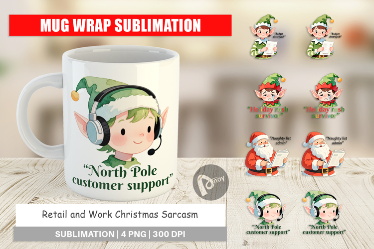 Mug Wrap Retail and Work Christmas Sarcasm Quotes