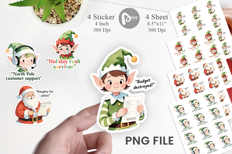 Sticker Retail and Work Christmas Sarcasm Quotes