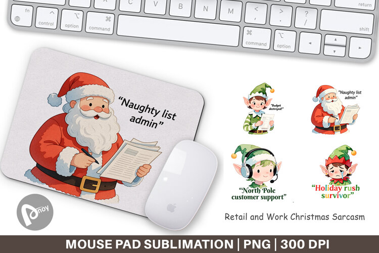 Mouse Pad Retail and Work Christmas Sarcasm Quotes example image 1