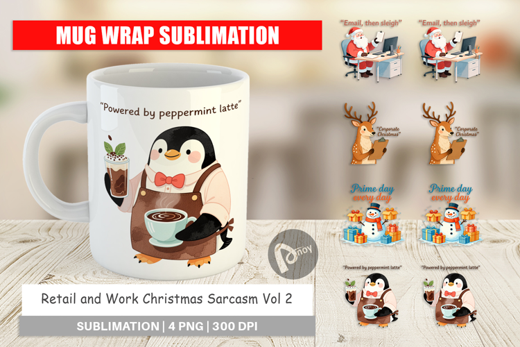 Mug Wrap Retail and Work Christmas Sarcasm Quotes