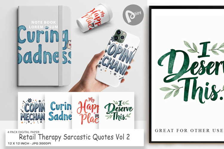 Retail Therapy Sarcasm Digital Paper