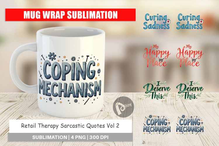 Retail Therapy Sarcasm Mug Wrap