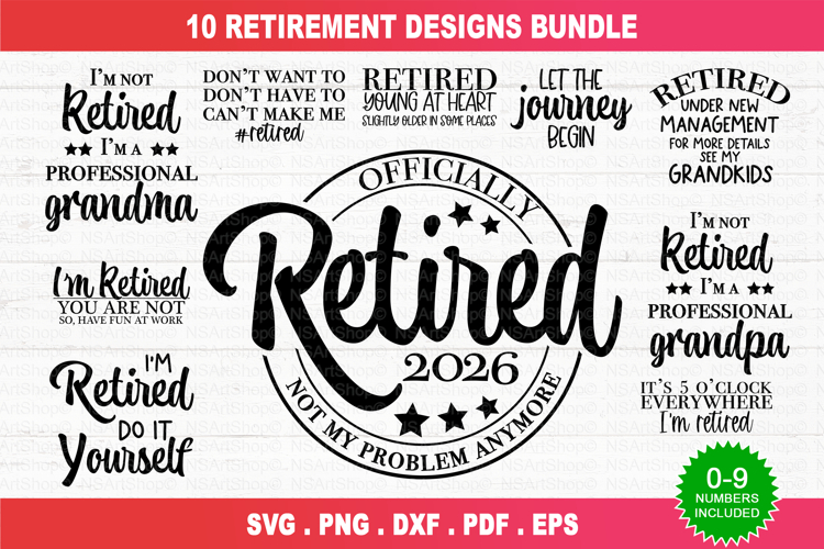 Retirement SVG Bundle, Retired SVG, pension SVG, grandma SVG example image 1