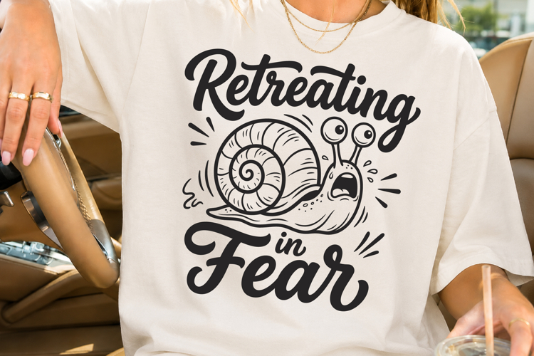 Retreating In Fear SVG, Funny Snail SVG Cut File