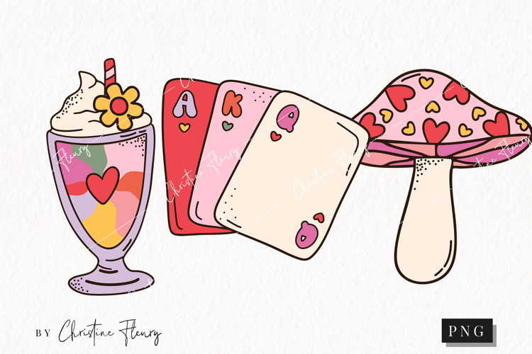 Retro Valentine Clipart | Valentines Day PNG