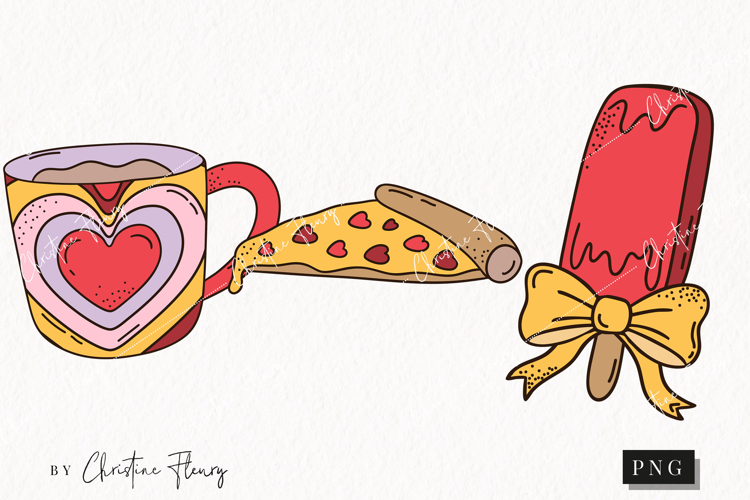 Retro Valentine Clipart | Valentines Day PNG