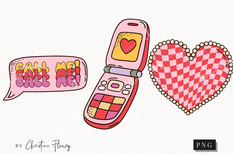 Retro Valentine Clipart | Valentines Day PNG