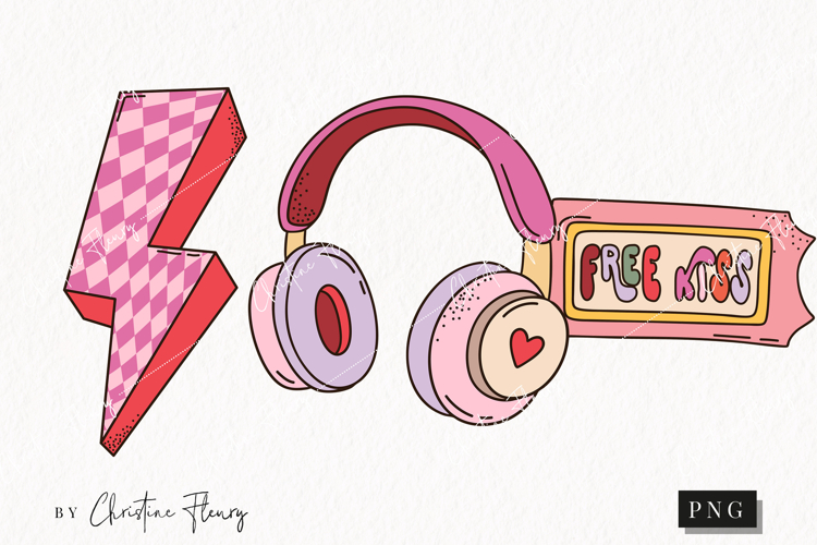 Retro Valentine Clipart | Valentines Day PNG
