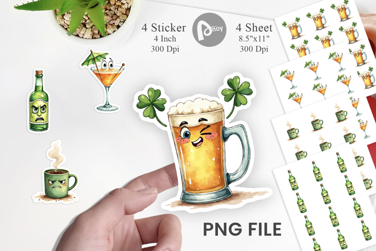 Retro 70s Drink Mascot Sticker