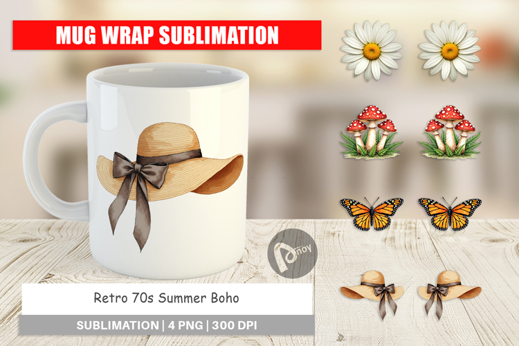 Retro 70s Summer Boho Mug Wrap