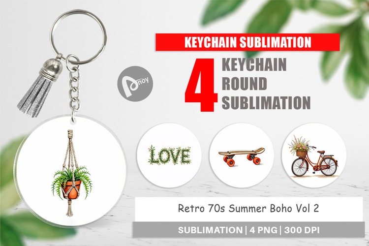 Retro 70s Summer Boho Keychain