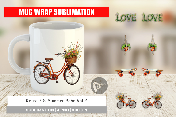 Retro 70s Summer Boho Mug Wrap