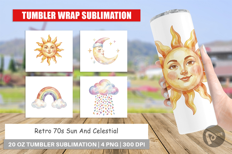 Retro 70s Sun Celestial Tumbler