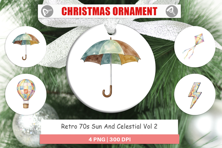 Retro 70s Sun Celestial Ornament