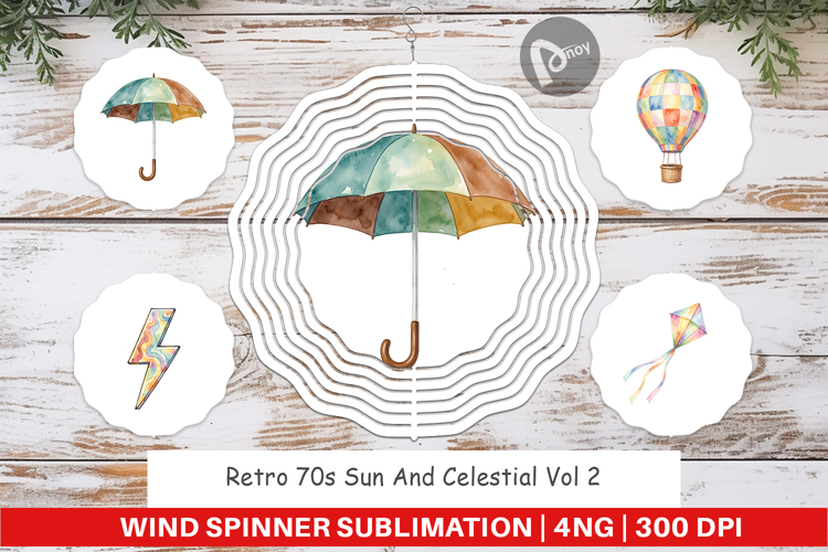 Retro 70s Sun Celestial Wind Spinner