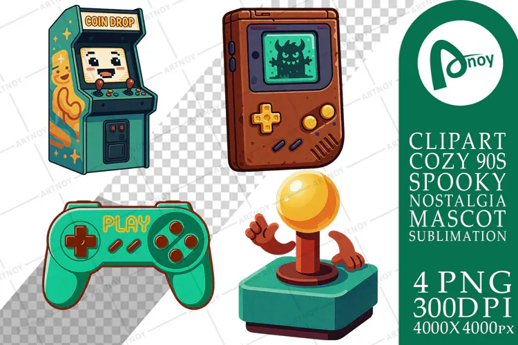 90s Arcade Pixel Monsters Sublimation