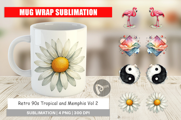 Retro 90s Tropical Memphis Mug Wrap