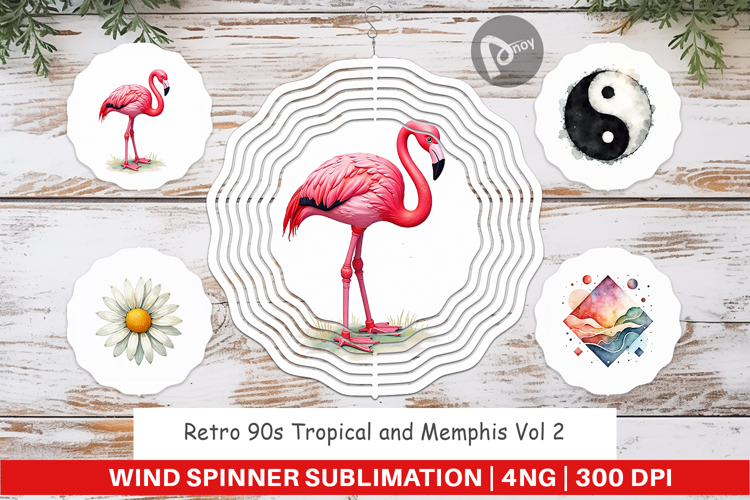 Retro 90s Tropical Memphis Wind Spinner