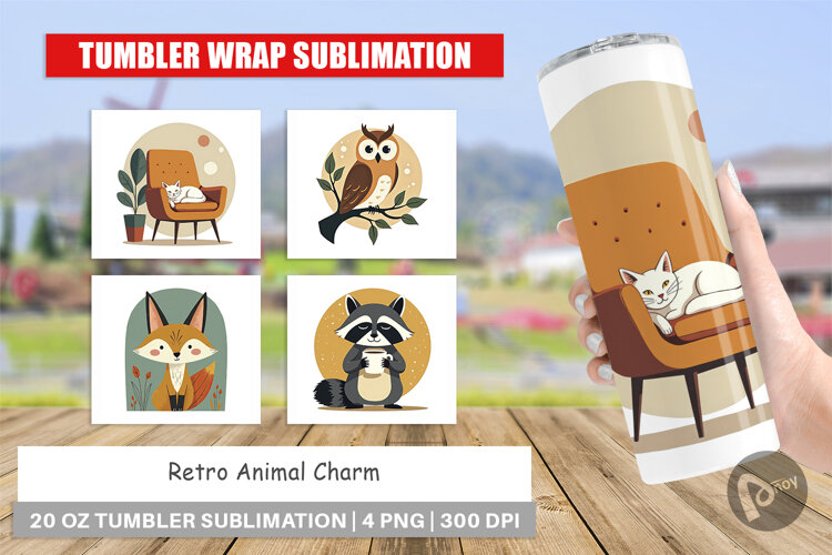 Tumbler Retro Animal Charm example image 1