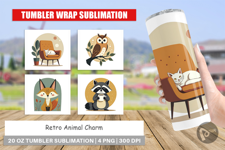 Tumbler Retro Animal Charm