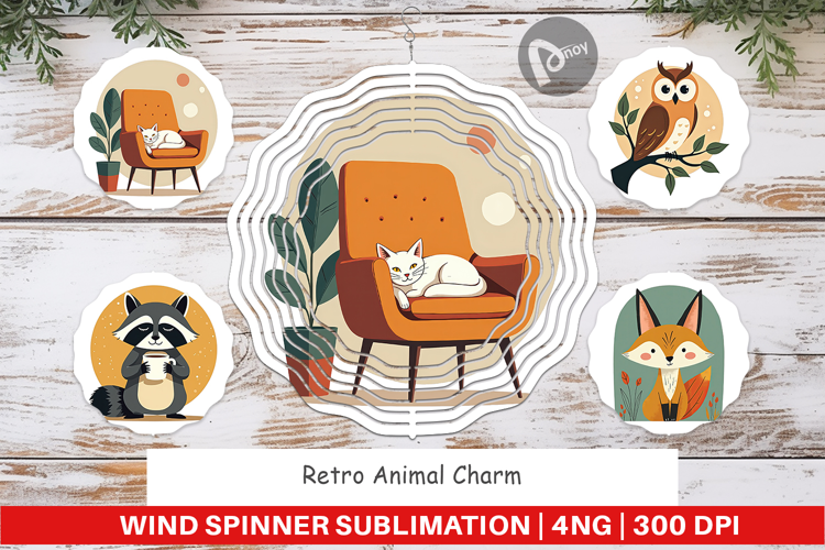 Wind Spinner Retro Animal Charm